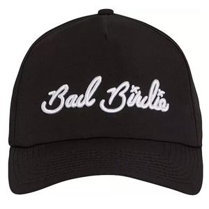 BAD BIRDIE Mens Script Golf Hat Black w/ White Cursive Snapback BRAND NEW w/tags